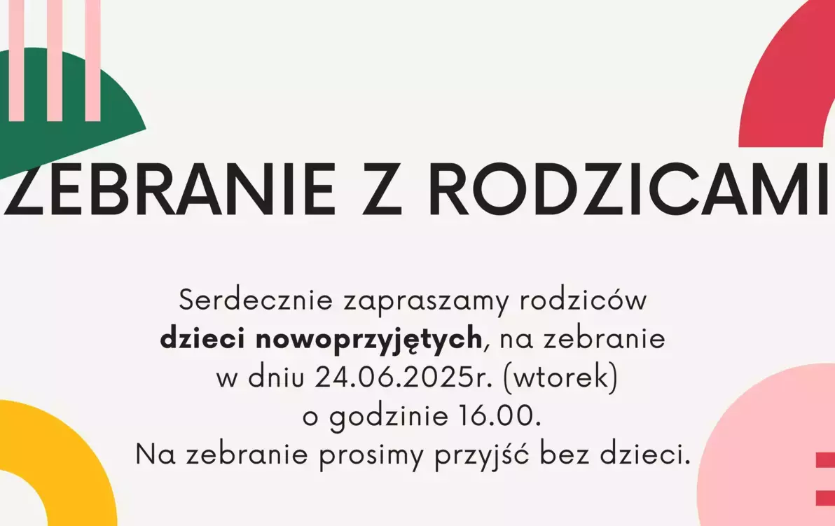 Ogłoszenie o zebraniu z rodzicami 
