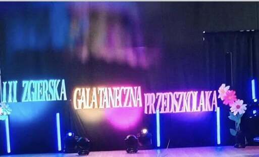 Napis "III Zgierska Gala Taneczna Przedszkolaka"